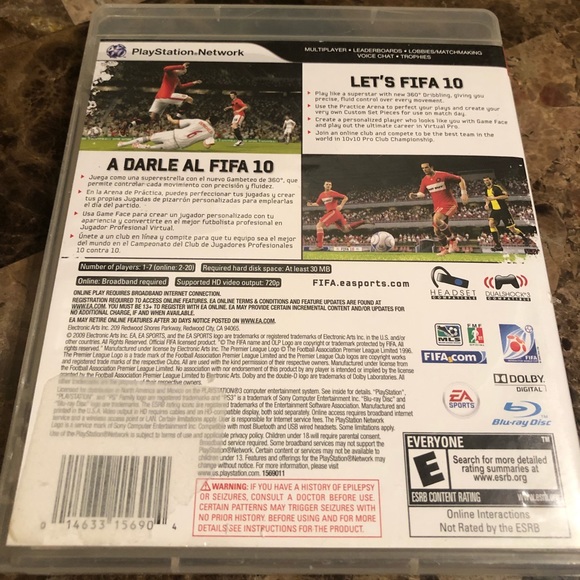 PS3 FIFA SOCCER 10. Excellent used condition - Picture 2 of 3